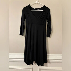 Athleta Lightweight Hooded Long Sleeve Asymmetric Hem Fit Flare Dress X-Small‎